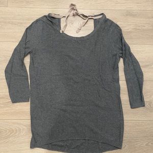 Aritzia Babaton Low Back Tie Sweater - Grey - Size S